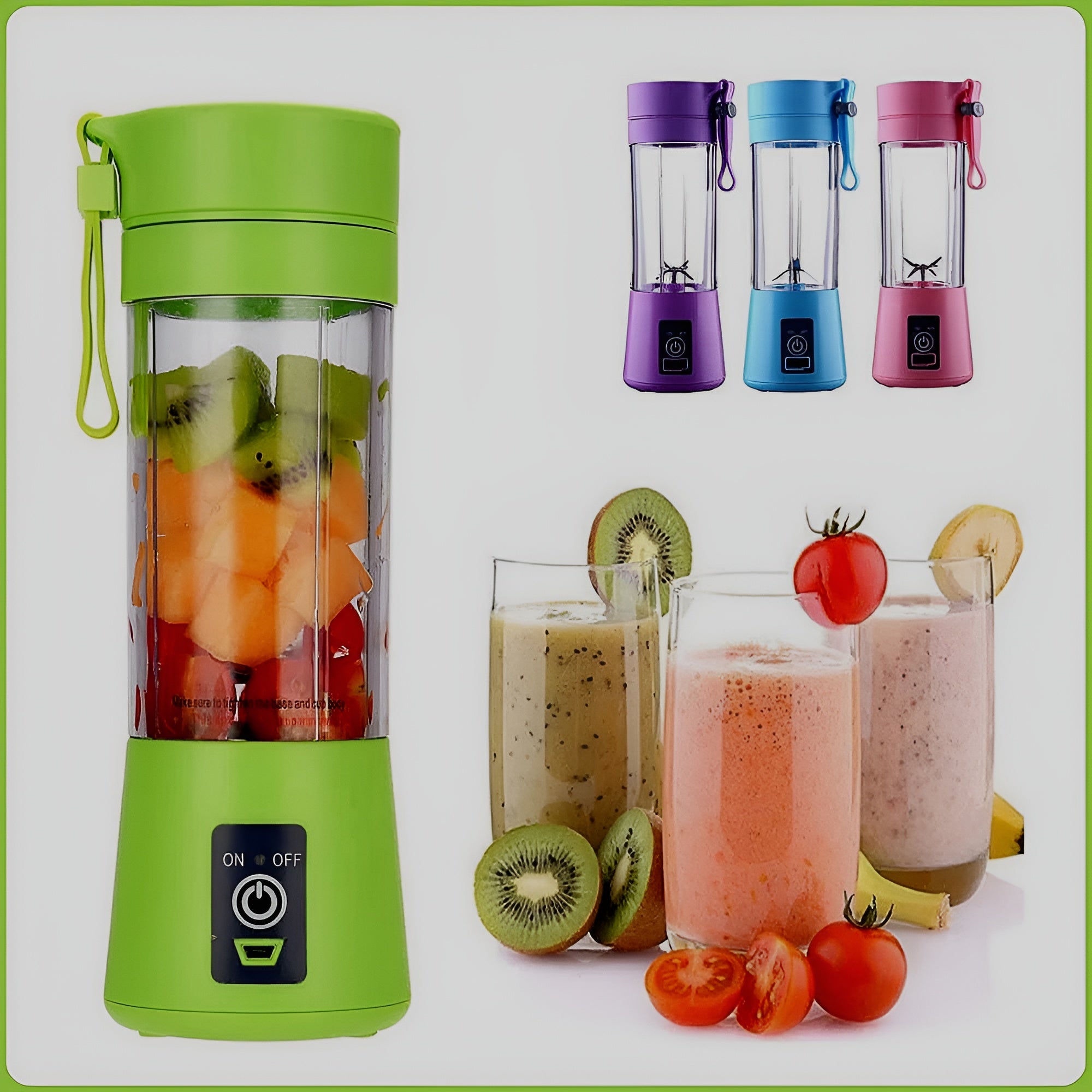 Portable Mini 6-Blade Juicer Blender | USB Rechargeable 380ml