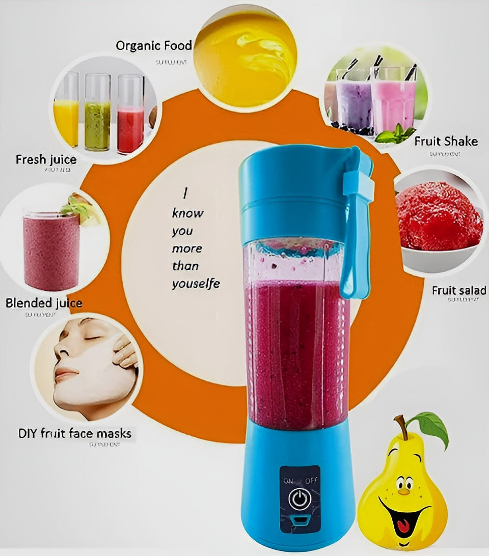 Portable Mini 6-Blade Juicer Blender | USB Rechargeable 380ml