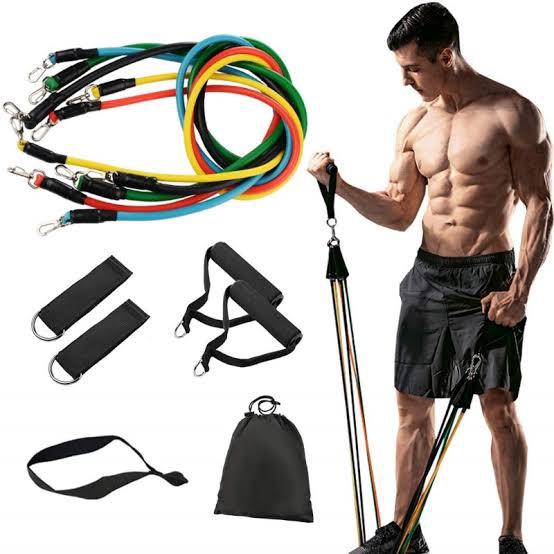 11 Pcs Resistance Bands Set with Handles Pakistan