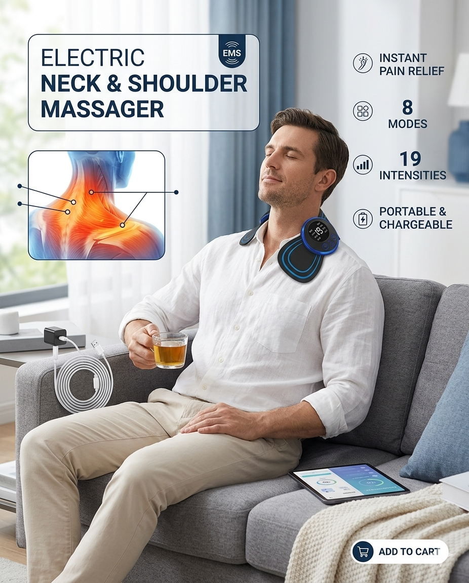 Mini EMS Body Massager | Pulse Neck & Pain Relief Device