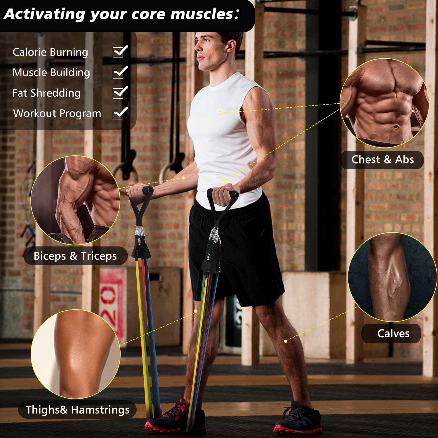 11 Pcs Resistance Bands Set with Handles Pakistan